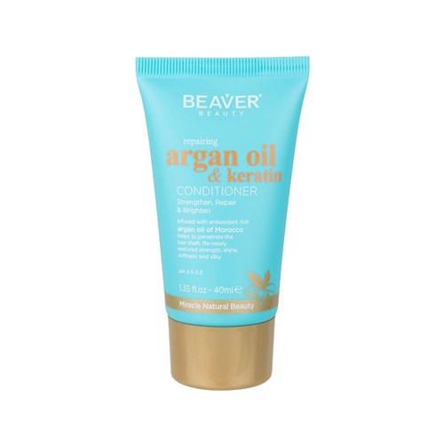 Beaver Argan Oil Keratin Repairing Conditioner 40ml - Kess Hair and Beauty