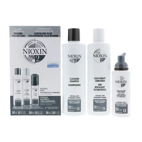 Nioxin System 2 Trio Gift Pack For Natural Hair With Progressed Thinning - Kess Hair and Beauty