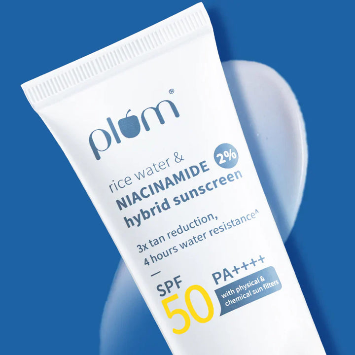 Plum - 2% Niacinamide & Rice Water SPF 50 PA+++ Hybrid Sunscreen 50g
