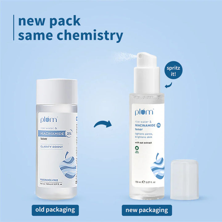 Plum - 3% Niacinamide Face Toner with Rice Water 150ml