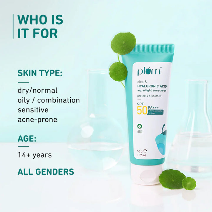 Plum - Cica & Hyaluronic Acid SPF 50 PA+++ Sunscreen 50g