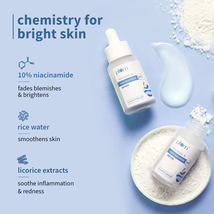 Plum - 10% Niacinamide Serum for Face with Rice Water 15ml