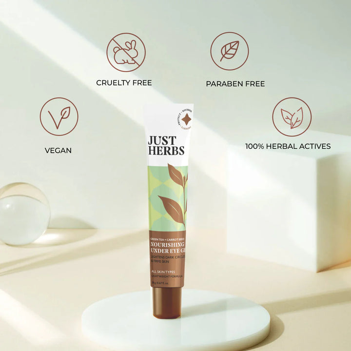 Just Herbs - Nourishing Under Eye Gel with Green Tea & Carrot Seed : 20 gm