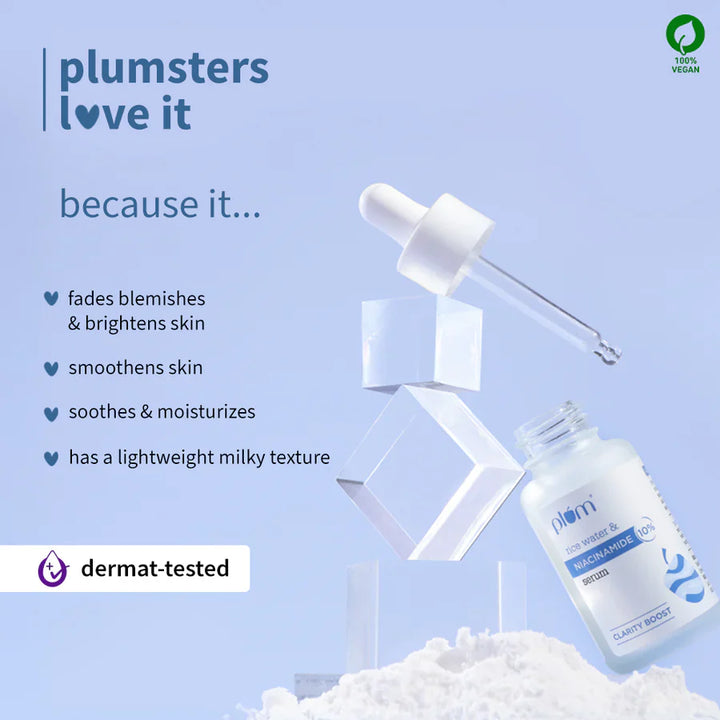 Plum - 10% Niacinamide Serum for Face with Rice Water 15ml