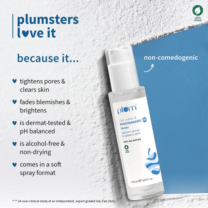 Plum - 3% Niacinamide Face Toner with Rice Water 150ml