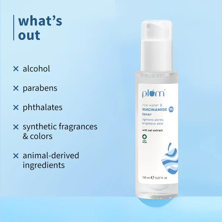 Plum - 3% Niacinamide Face Toner with Rice Water 150ml