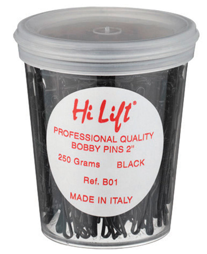 Hi Lift Bobby Pins Black 250g Tub - Kess Hair and Beauty