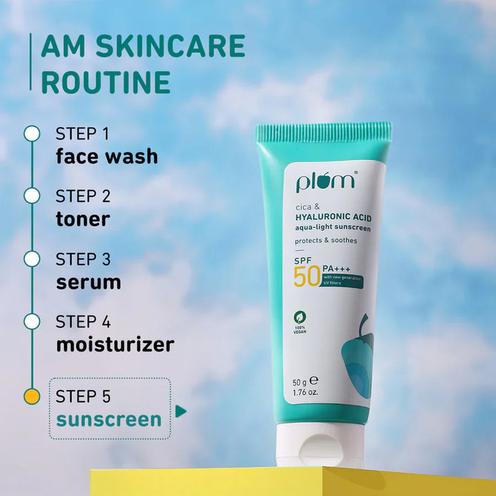 Plum - Cica & Hyaluronic Acid SPF 50 PA+++ Sunscreen 50g