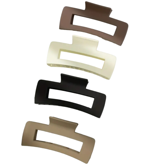 Rectangle Jaw Hair Clips - 4Pcs - Kess Hair and Beauty