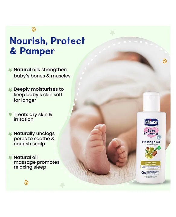 Chicco - Baby Moments Olive & Almond Massage Oil 300ml