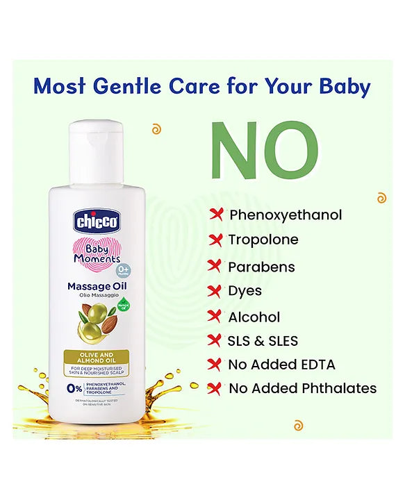 Chicco - Baby Moments Olive & Almond Massage Oil 100ml