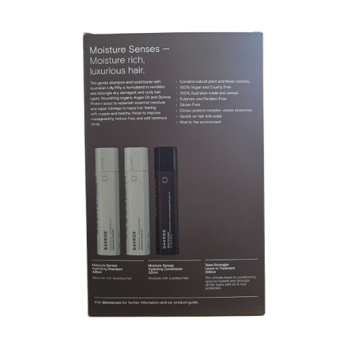 Davroe - Moisture Senses with Tame Detangler Trio Christmas Pack - Moisture Rich, Luxurious Hair