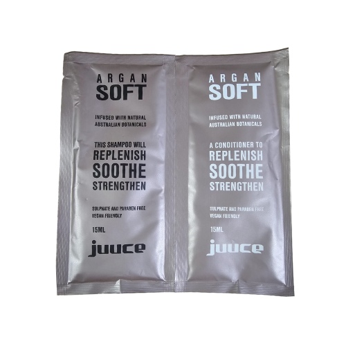 Juuce Replenish Soothe Strengthen Argan Soft Shampoo & Conditioner 15ml Sachet