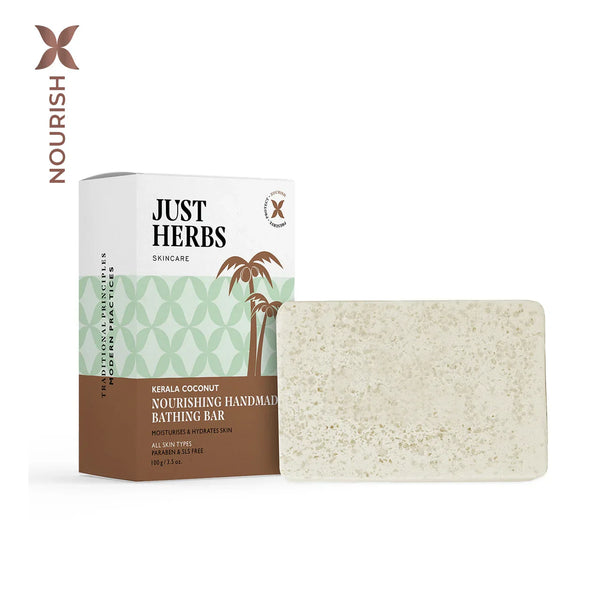 Just Herbs - Kerala Coconut Handmade Bathing Bar (100 g)