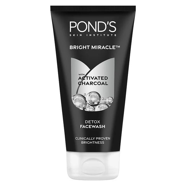 Pond's Bright Miracle Detox Facewash with 10X Power of Charcoal |Detoxifies Skin | 150 gm