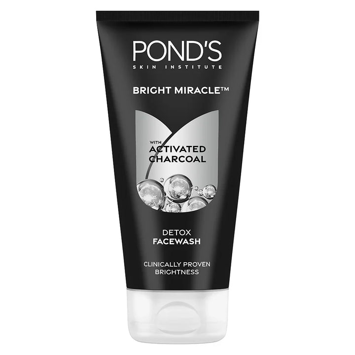 Pond's Bright Miracle Detox Facewash with 10X Power of Charcoal |Detoxifies Skin | 150 gm