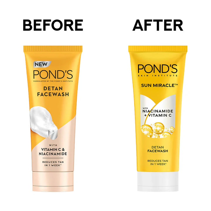 Pond's Detan Facewash, With Niacinamide & Vitamin C, Reduces Tan In 7 Days, For All Skin Types 100g