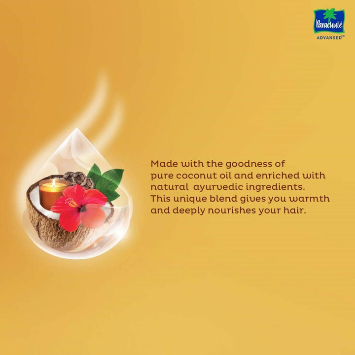 Parachute Advansed Ayurvedic Hot Oil, Warming Coconut Hair Oil, Frizz Free Hair 300ml