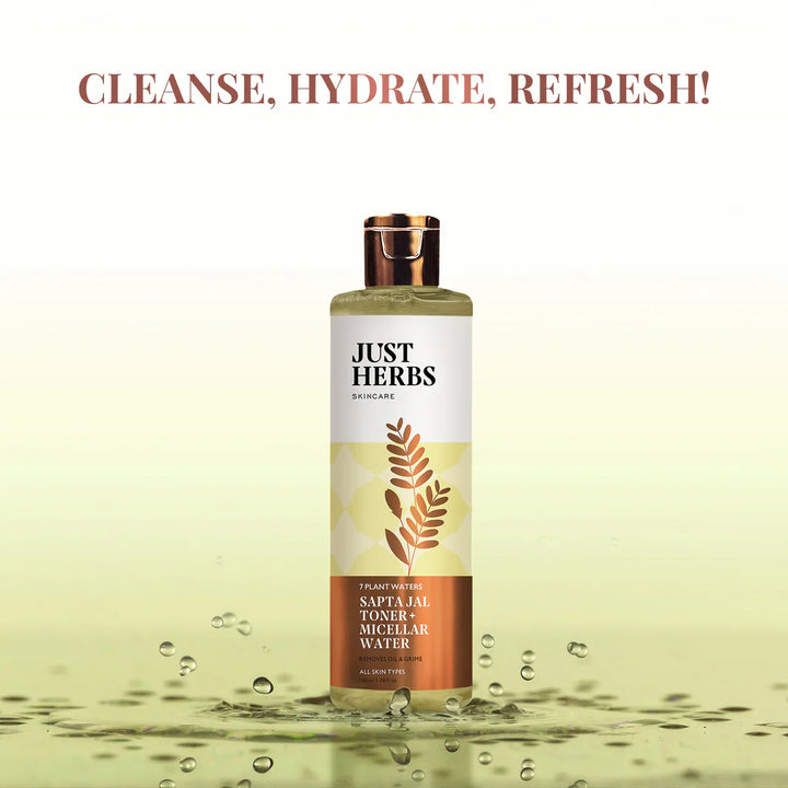 Just Herbs - Sapta Jal Toner + Micellar Water: 7 Plant Waters:100ml