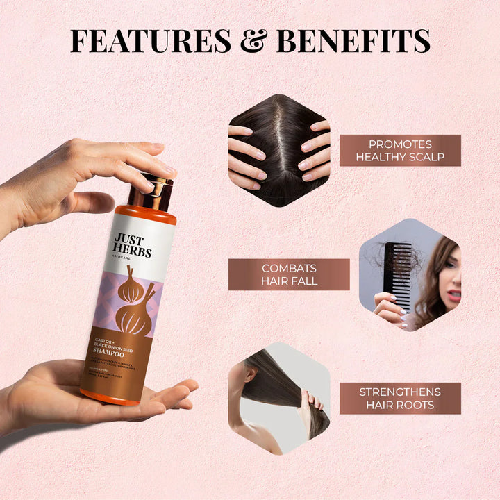 Just Herbs - Castor & Black Onion Seed Shampoo 200ml