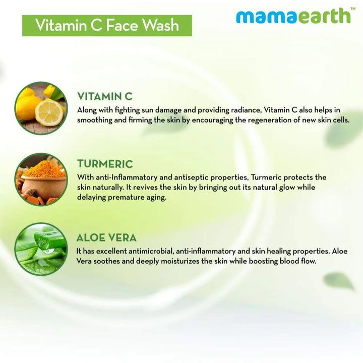 Mamaearth - Vitamin C face wash with Turmeric for Skin Illumination 20ml