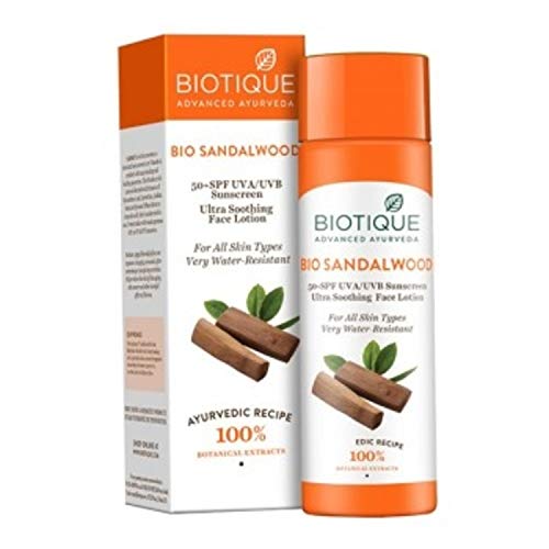 Biotique Unisex Bio Sandalwood SPF 50+ UVA/UVB Ultra Soothing Face Lotion 190ml