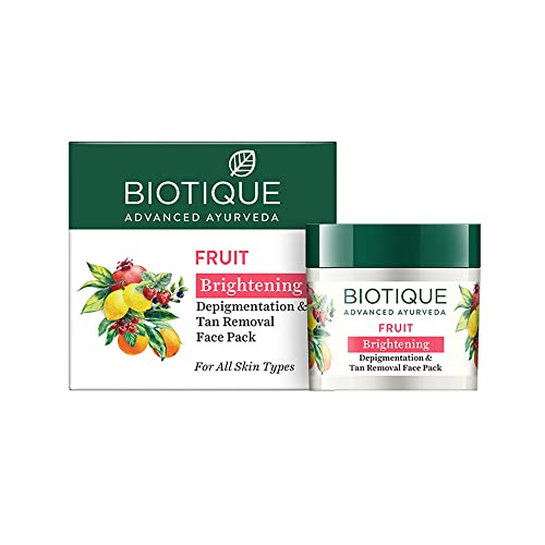 Biotique Fruit Brightening Depigmentation & Tan Removal Face Pack - 75g Jar