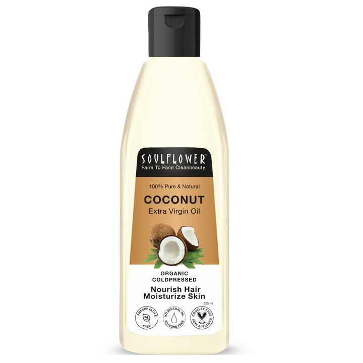 SoulFlower - Pure & Natural Virgin Coconut Oil Clinically proven for Hair Growth 225ml
