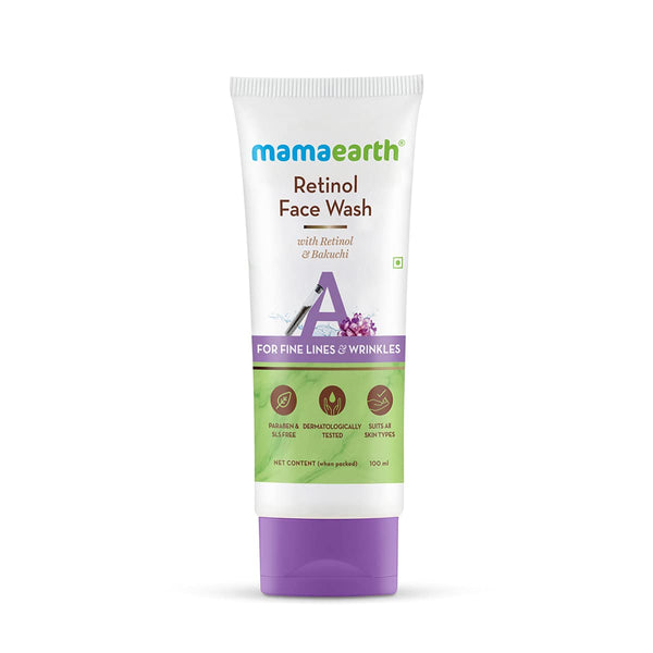 Mamaearth - Retinol Face Wash with Retinol and Bakuchi for Fine Lines and Wrinkles - 100 ml