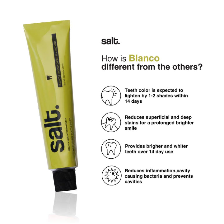 Salt Oral Care - Blanco Whitening Matcha & Green Tea and Mint Toothpaste 100g