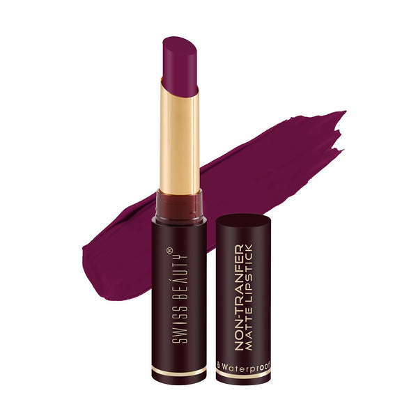 Swiss Beauty - Non-Transfer Smooth & Waterproof Matte Lipstick Shade No. 06 Plum House