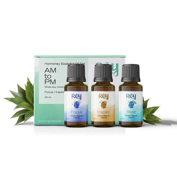 Rey Naturals - 100% Natural Aroma Diffuser Essential Oil Set of Vanilla, Ylang Ylang & Lavender