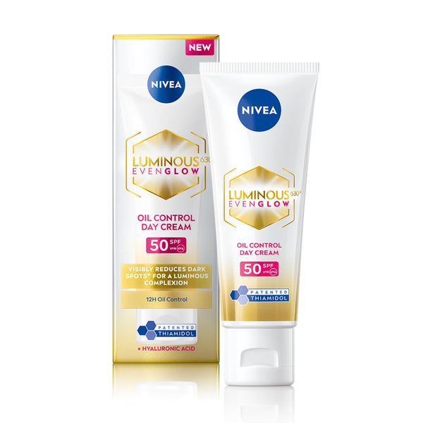 Nivea Luminous Even Glow Oil Control SPF50 Day Cream with Hyaluronic Acid - 40ml
