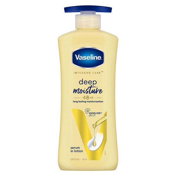 Vaseline Intensive Care Deep Moisture 48 HR Long Lasting Nourishing Body Lotion With Glycerin For Dry Rough Skin 400ml