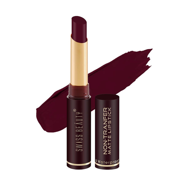 Swiss Beauty - Non-Transfer Smooth & Waterproof Matte Lipstick Shade No. 10 Wine Blush