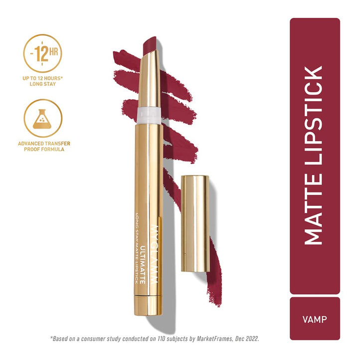 MyGlamm - Ultimatte Long-Stay Matte Lipstick Upto 12hr 1.3g Shade No. 05 Vamp