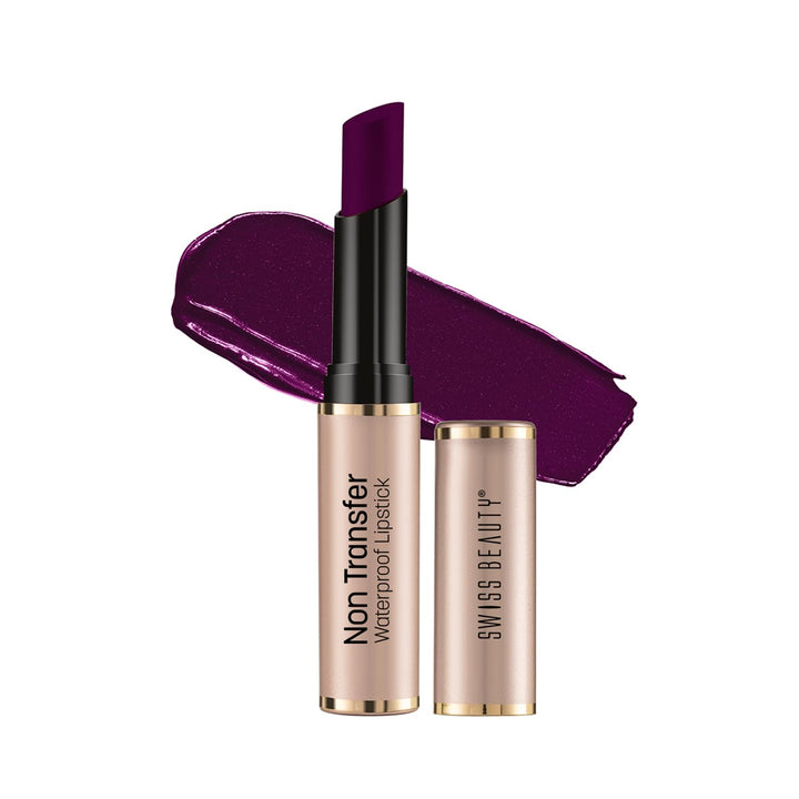 Swiss Beauty - Non-Transfer Waterproof Lipstick Purple Villain Shade No. 423