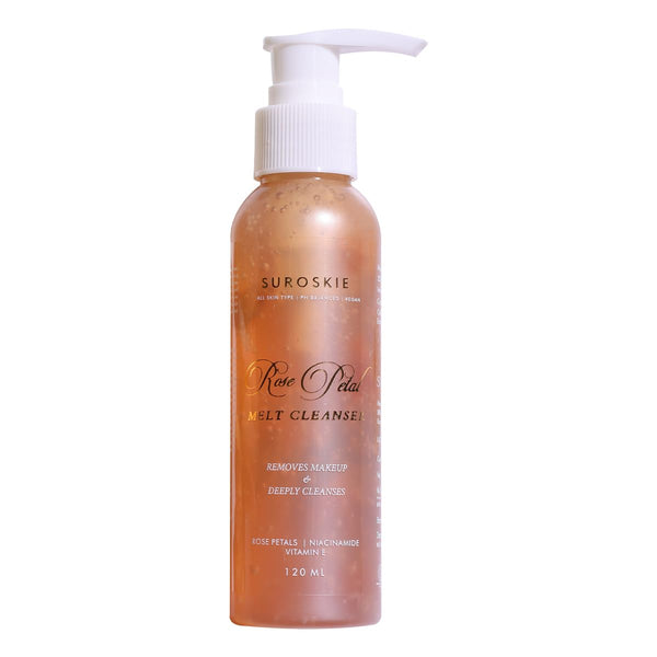Suroskie - Rose Petals Melt Cleanser | 2 In 1 Hydrating cleanser Removes Makeup & Deeply Cleanses | 120ml