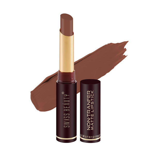 Swiss Beauty - Non-Transfer Smooth & Waterproof Matte Lipstick Shade No. 09 Cute Nude