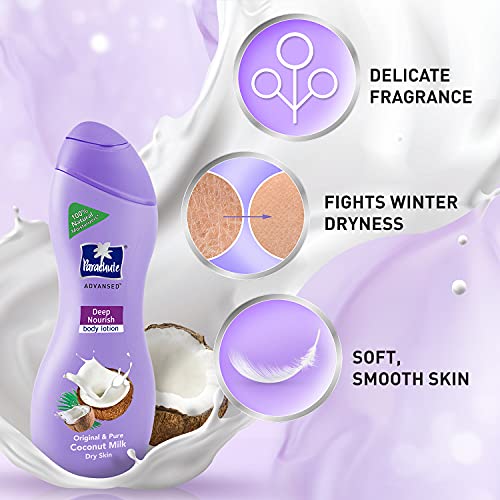 Parachute Advansed Deep Nourish Body Lotion For Women & Men - 100% Natural, 72h Moisturisation 250ml