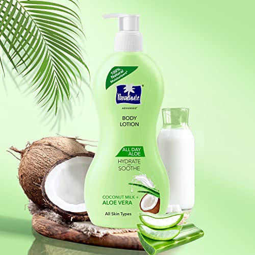 Parachute Advansed All Day Aloe Body Lotion For Women & Men - 100% Natural, 72h Moisturisation 400ml