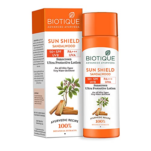 Biotique - Sun Shield Sandalwood 50+SPF UVA UVB Sunscreen Ultra Protective Lotion 120ml
