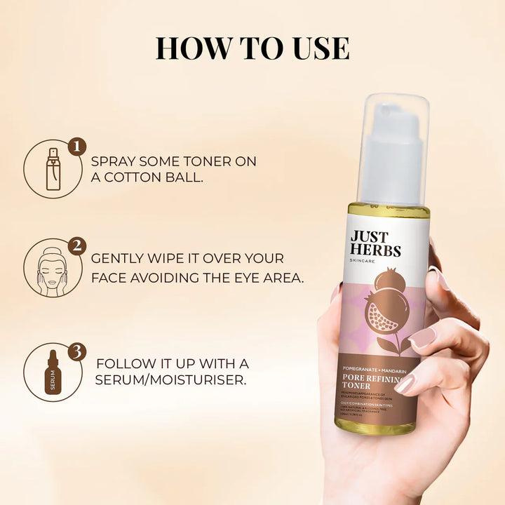 Just Herbs - Pomegranate & Mandarin Pore Refining Tonique (Enlarged Pores) 100ml
