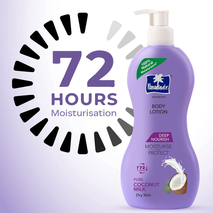 Parachute Advansed Deep Nourish Body Lotion For Women & Men - 100% Natural, 72h Moisturisation 400ml