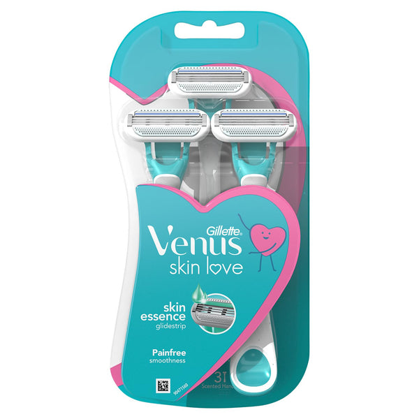 Gillette - Venus Women Set of 3 Skin Love Razors with Skin Essence - Blue & White