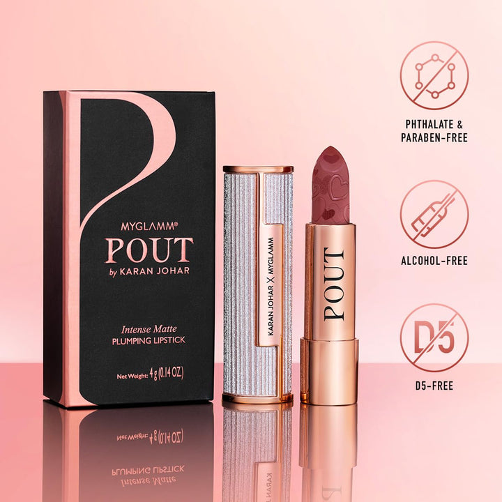 MyGlamm - Pout By Karan Johar Intense Matte Plumping Lipstick - Koffee Pout 4g