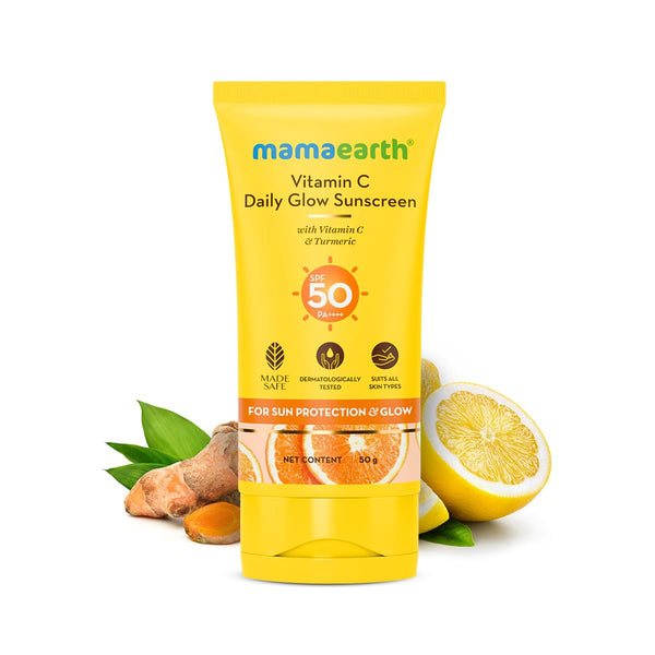 Mamaearth - Vitamin C Daily Glow Sunscreen with Vitamin C & Turmeric for Sun Protection & Glow - 50 g