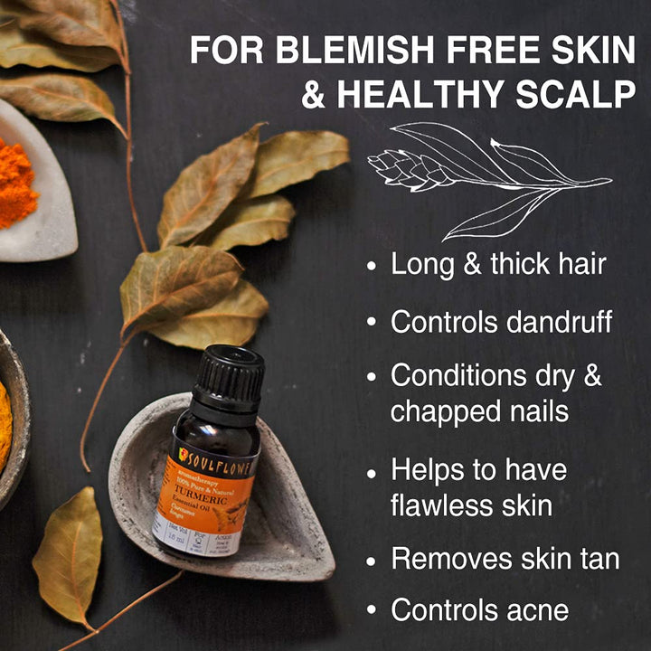 SoulFlower - Turmeric Essential Oil for Skin & Hair 15ml