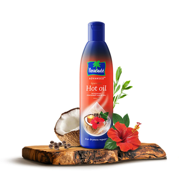 Parachute Advansed Ayurvedic Hot Oil, Warming Coconut Hair Oil, Frizz Free Hair 300ml