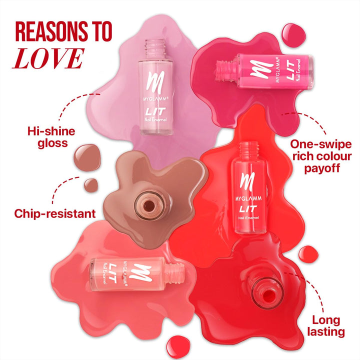 MyGlamm - LIT Long Lasting Nail Enamel 7ml - Bussin